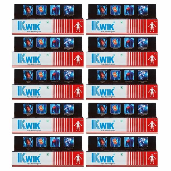 KWIK Pain Relieving Gel 30g (Pack of 10) JioMart