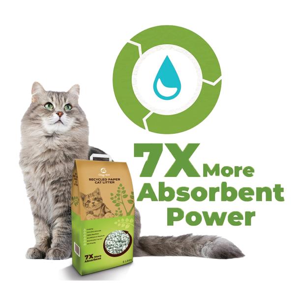 Goofy Tails Recycled Paper Clumping Cat Litter 6 Litre Low Tracking and EcoFriendly Ultra