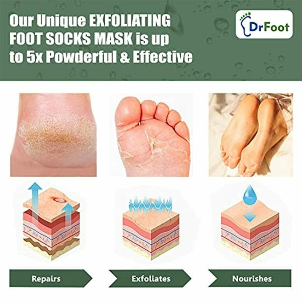 Dr Foot Exfoliating Foot Socks Mask With Urea, Glycolic Acid For