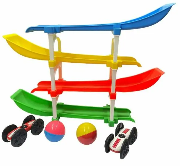 Goyal's Rolling & Flipping Race Car Track Toy for Toddler Vehicle Set