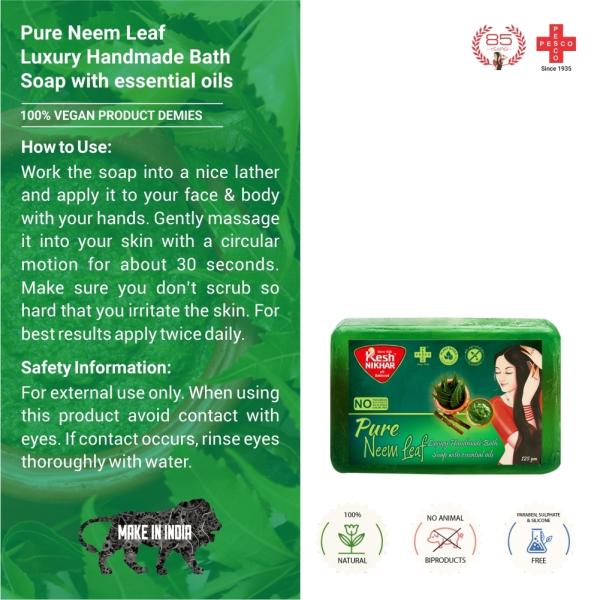 Kesh Nikhar Pure Neem Leaf Soap Purifying Neem Soap For Acne, Pimples