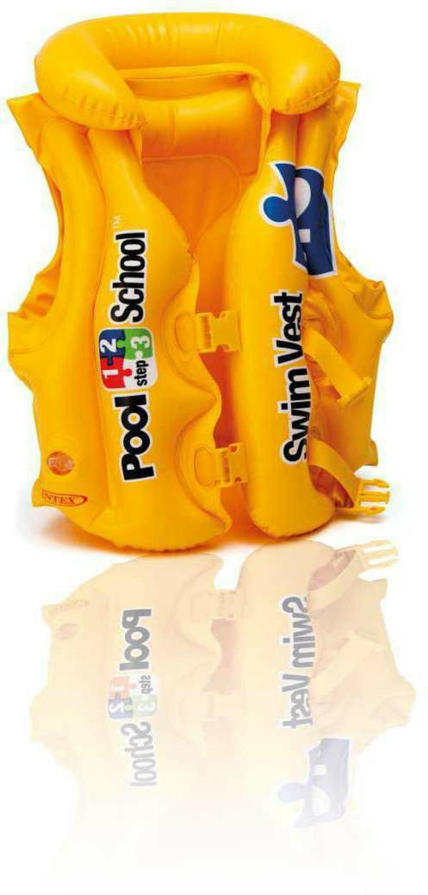 Intex Yellow Pvc Swim Vest Pool School Step Inflatable Swimming Vests