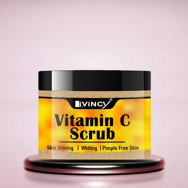Livincy Vitamin C, E & Hyaluronic Acid Brightening Face Scrub_100gm