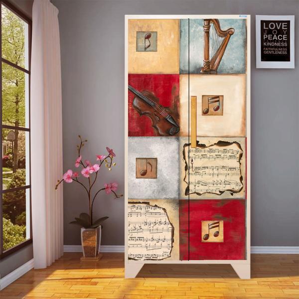 WallWear Almirah Stickers Self Adhesive Almirah Door Sticker