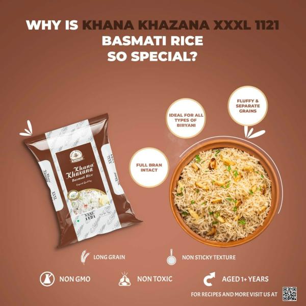 Khana Khazana Biryani Special Basmati Rice, Extra Long Grain Basmati