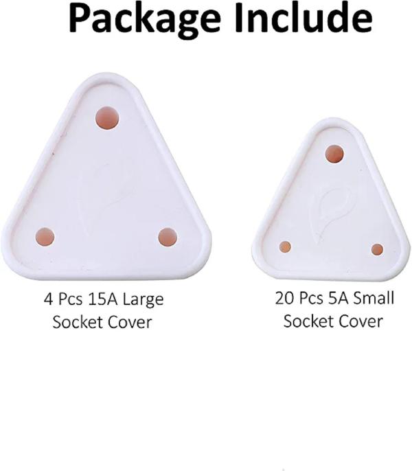 TVAT Baby Safety Electric Socket Plug Cover Guards (Pack of 24,White