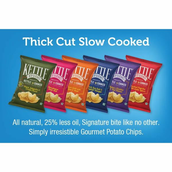 Kettle Studio Potato Chips Himalayan Naked Sea Salt 113g Pack of 4