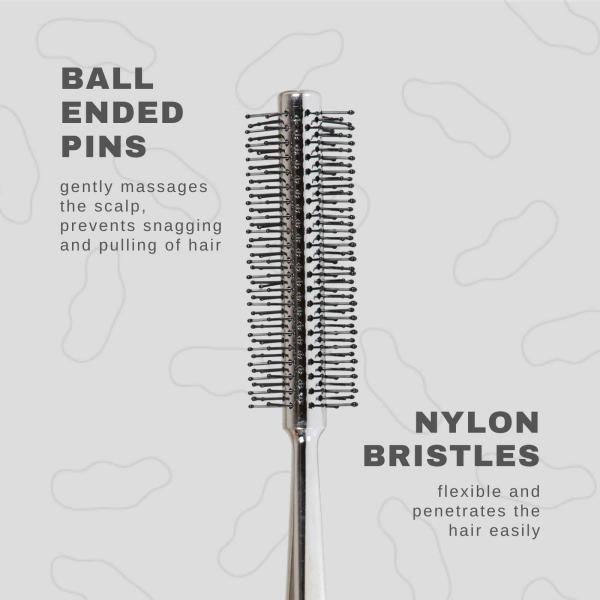 Scarlet Line Professional Medium Round Hair Brush with Anti Slip Handle