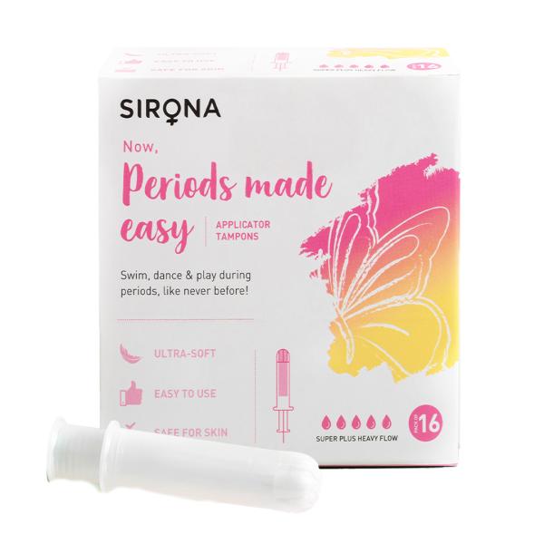 Sirona Premium Applicator Tampons, Super Heavy Flow (16 Pcs) JioMart