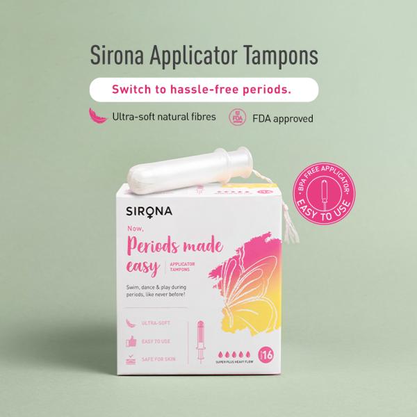 Sirona Premium Applicator Tampons, Super Heavy Flow (16 Pcs) JioMart