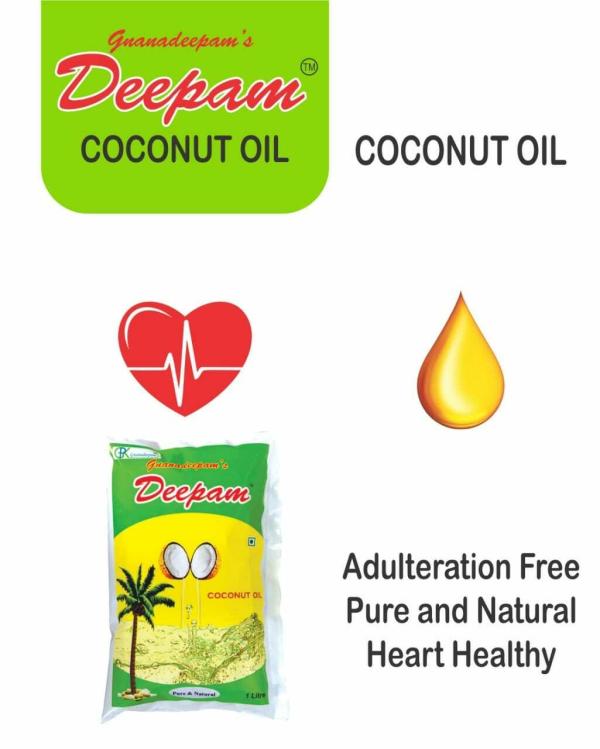 Gnanadeepam's Deepam Pure Coconut Oil, 1 Litre JioMart