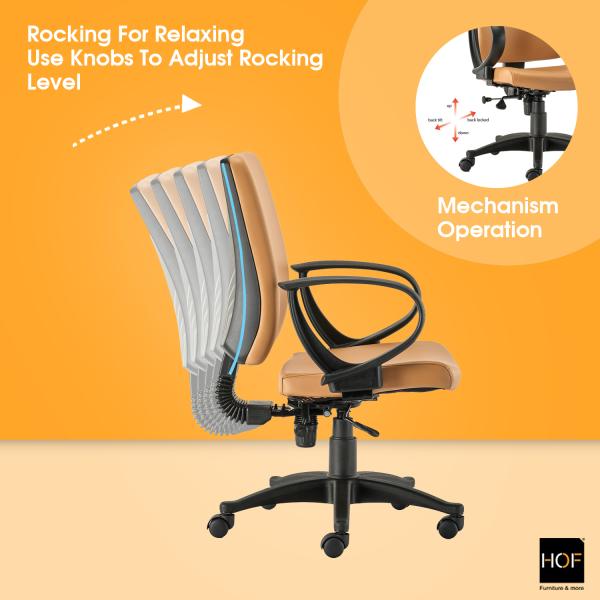 HOF F503 Medium Back Ergonomic Work from Home Leatherette Executive