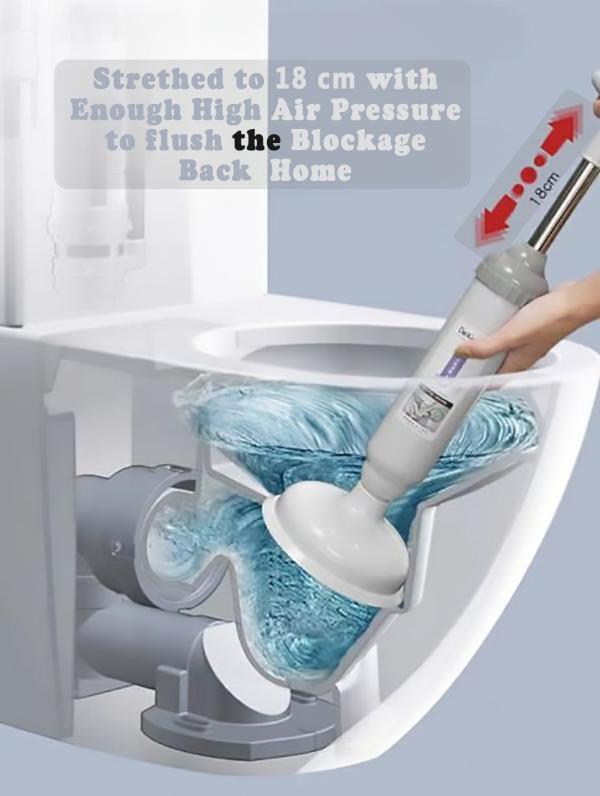 RONTENO Toilet Cleaner Plunger Air High Pressure Drain Dredger Pump for ...