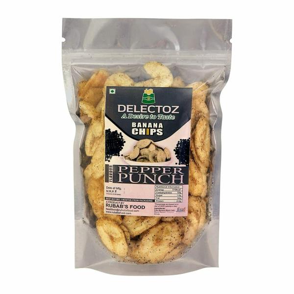 DELECTOZ Chilly Zest,Minty Myst And Pepper Punch Flavor Banana Chips Pack Of 3(200gram Each