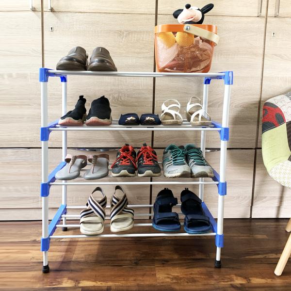 Kawachi 4 Tier Stackable Plastic Shoe Rack Stand Multipurpose Book and