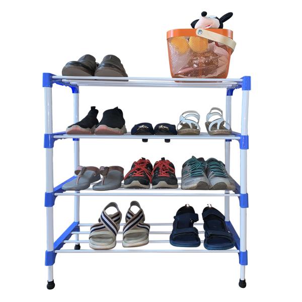 Kawachi 4 Tier Stackable Plastic Shoe Rack Stand Multipurpose Book and