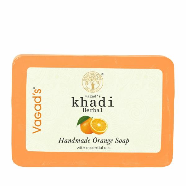 Vagad's Khadi Orange Soap 125gm Cleanses all Impurites and Dirt
