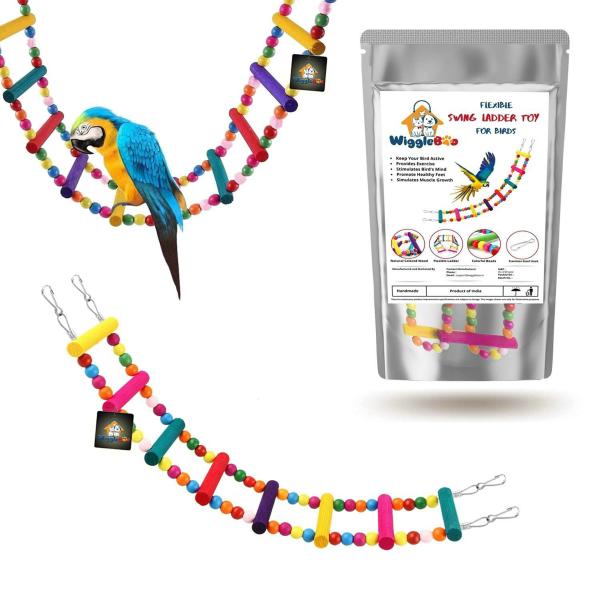 Wiggleboo Birdful Ladder Toy Flexible Hanging Cage Toy Suitable For