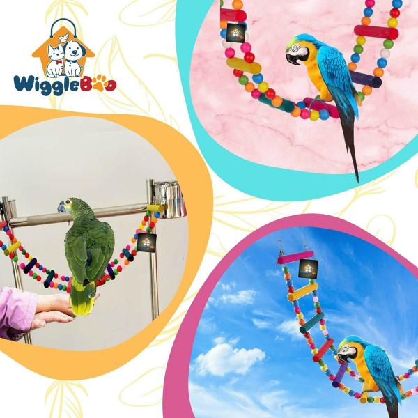 Wiggleboo Birdful Ladder Toy Flexible Hanging Cage Toy Suitable For