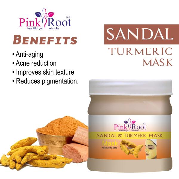 Pink Root Men and Women Sandal and Turmeric Mask with Aloe Vera Extract