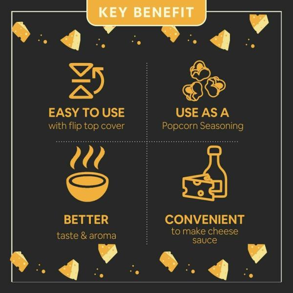 5 15PM Cheddar Cheese Powder Seasoning for Popcorn, Pasta, Pizza