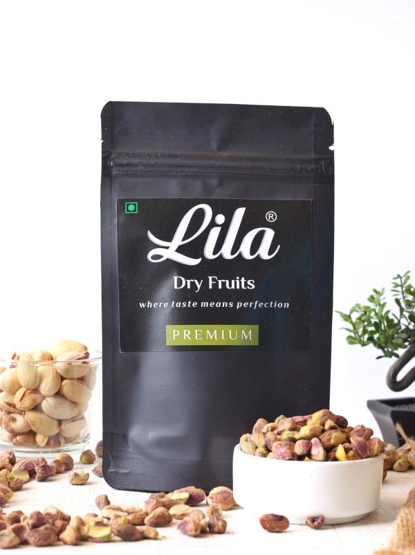 LILA DRY FRUITS Premium Raw Mota Pista Pistachios Without shell 250g