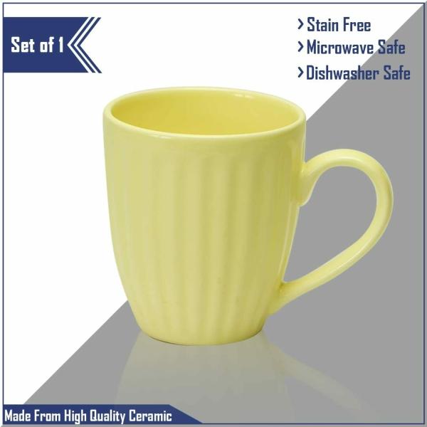 SAIJI MUGS Premium Coffee Mug Set of 2, 300ml (Yellow Glam) Microwave
