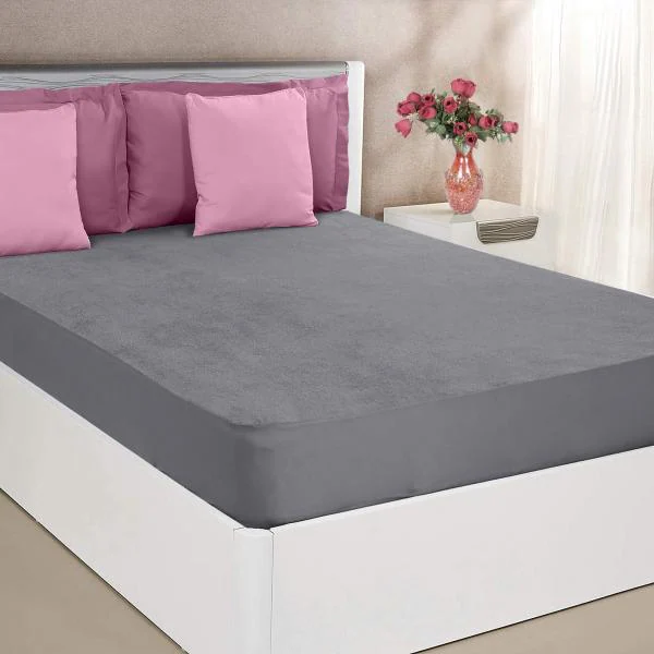 Mattress Protector Grey Waterproof, Waterproof Bed Cover King Size