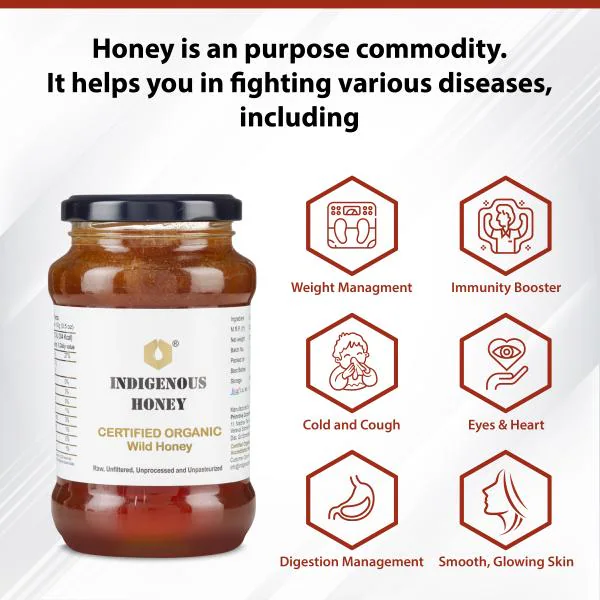 INDIGENOUS HONEY Raw Organic Honey NMR Tested Organic Certified Pure