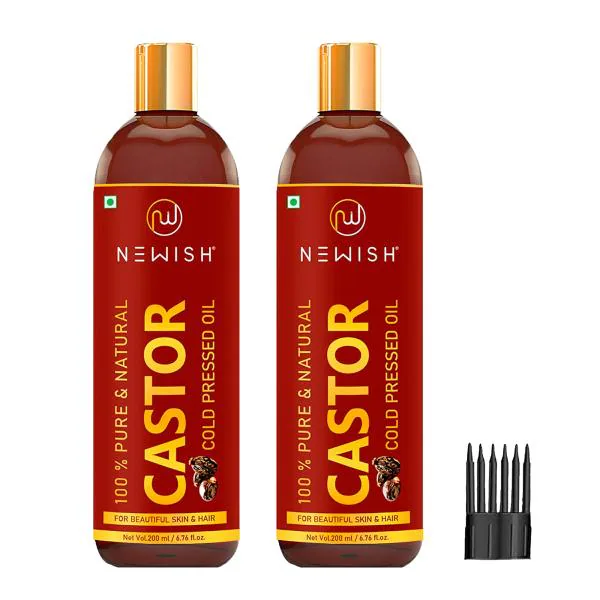 Newish Premium Castor Oil for Hair Growth, Skin and Eyebrow| Pure Cold  Pressed 200ml (Pack Of 2) - JioMart