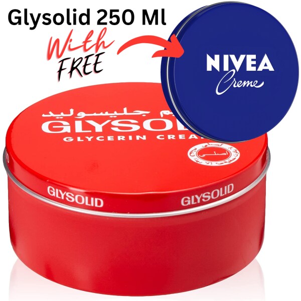 Glysolid Cream 250 ML along with Nivea cream 30 ml FREE JioMart