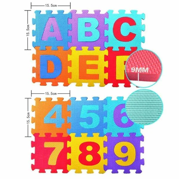 Buggu Bunny Babies Puzzle Big Foam Blocks Play Mat Educational Interlocking Toys, 36 Tiles