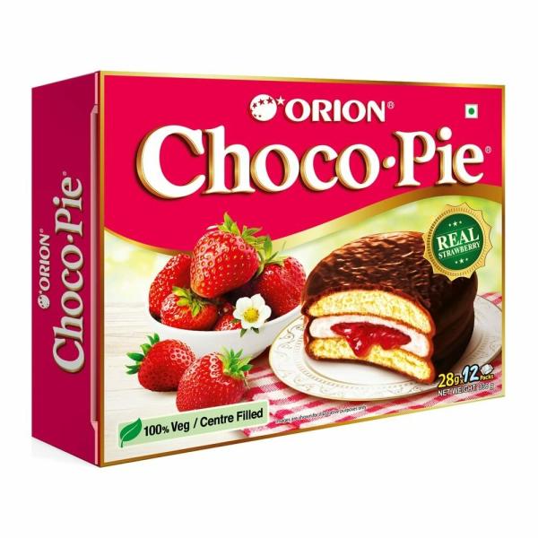 Orion Strawberry Choco Pie 24 Cookies (Pack of 12X2) JioMart