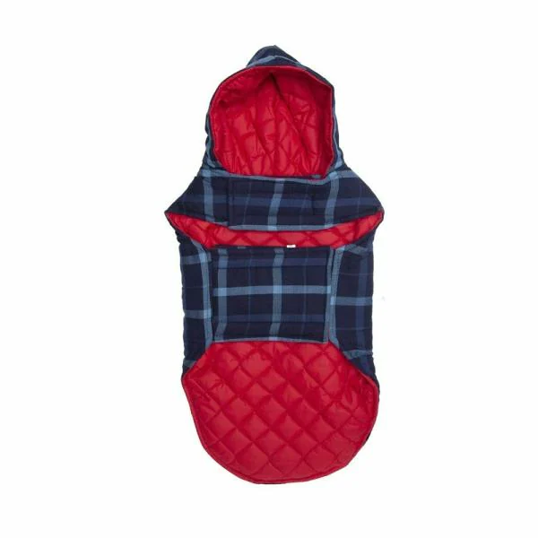 Lulala Dog Plaid Vest Winter Reflective Stripped Coat Hoddie Windproof