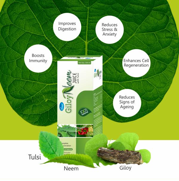 Leeford Giloy Neem Juice With Tulsi For Immunity Booster and Healthy