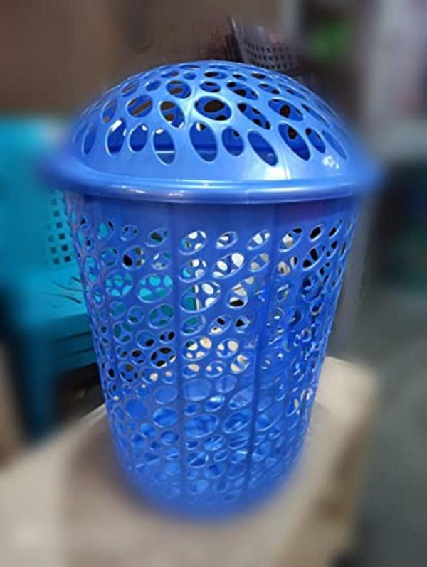AADB PLASTIC Classic Plastic Laundry Basket (Blue) JioMart