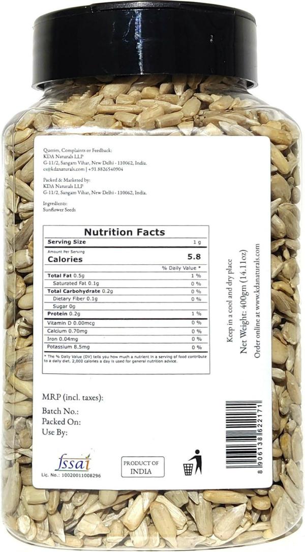 KDA Raw Sunflower Seeds (Unsalted), 400 g JioMart