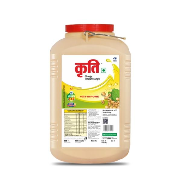 Kriti Refined Soybean Oil 5L Square Jar (Pack of 1) JioMart
