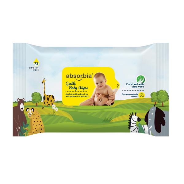 Absorbia Genttle Baby Wipes 72 Pcs JioMart