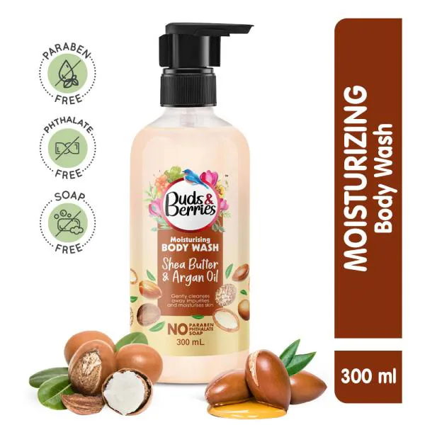 Buds & Berries Moisturising Shea Butter & Argan Oil Body Wash For Soft