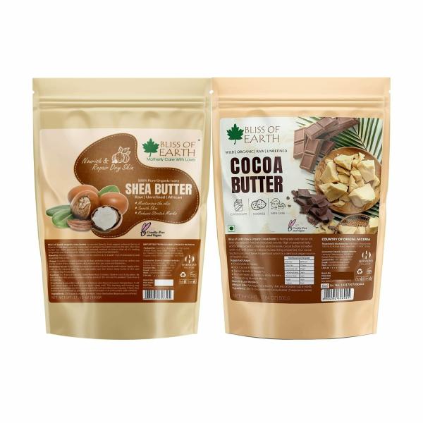 Bliss of Earth Combo Organic Shea Butter & Cocoa Butter for Skin