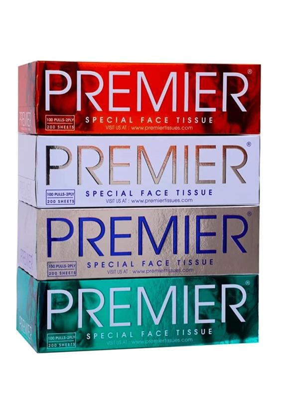 Premier Box Face Tissue Papers 100 Pulls 2Ply (Pack of 161200 Pulls