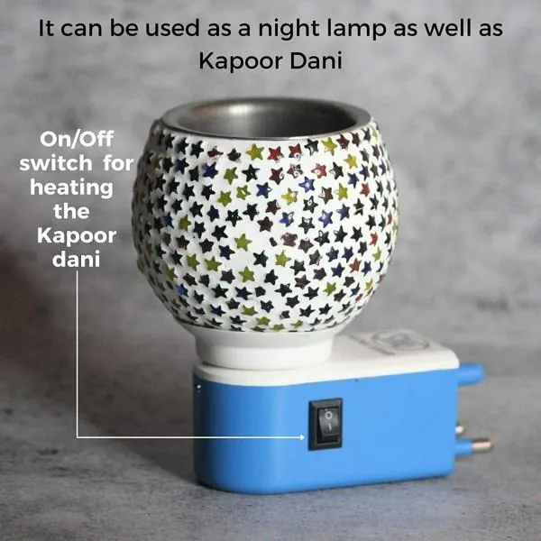 Homeleven 3 in1 Electric Camphor Diffuser Ceramic Kapoor Dani Night
