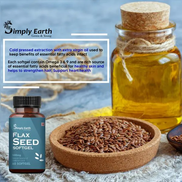 Simply earth Flax seeds oil Omega 60 Softgels (60 Tablets) JioMart