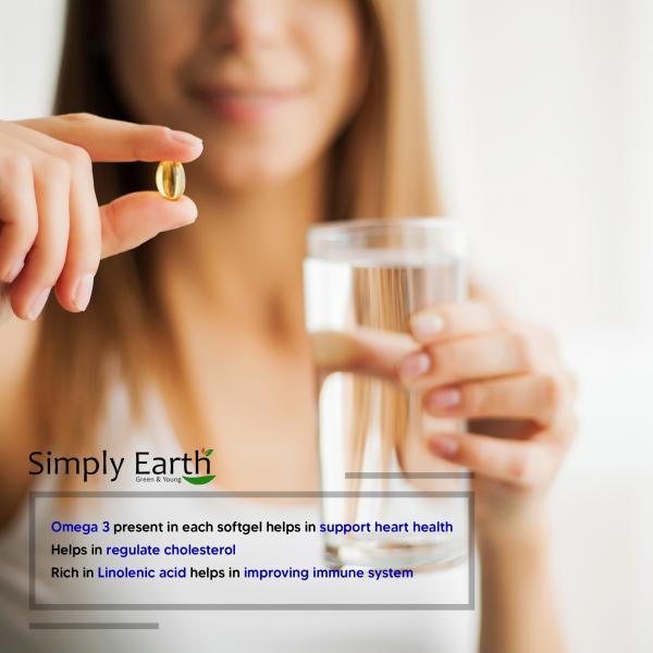 Simply earth Flax seeds oil Omega 60 Softgels (60 Tablets) JioMart