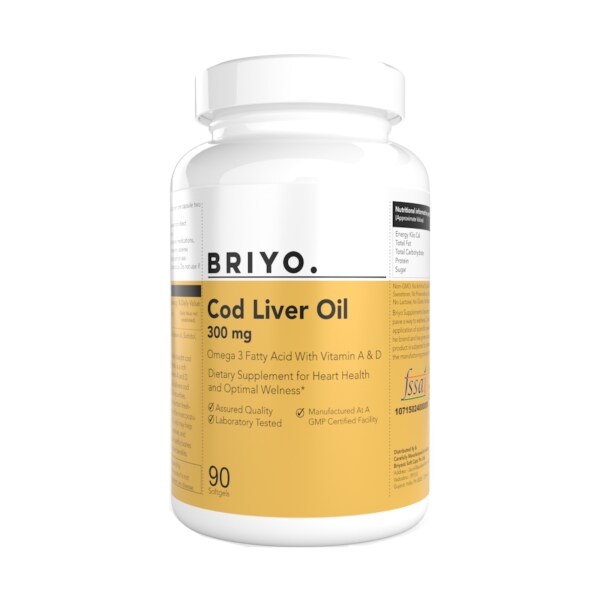 Briyosis Cod Liver Oil Omega Fatty Acids with Vitamin A & D (300 mg