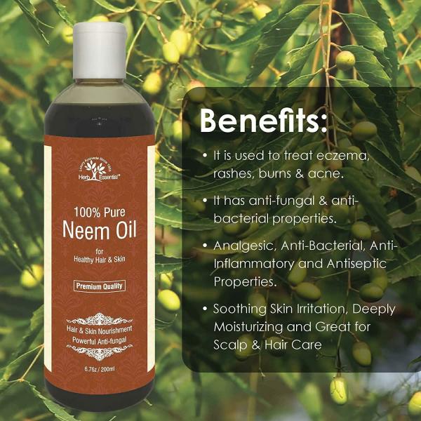 Herb Essential Neem Oil For Hair Care And Skin Care, 200 ml - JioMart