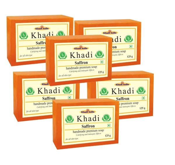 Khadi Herbal Saffron Soap 125 g (Pack of 6) JioMart