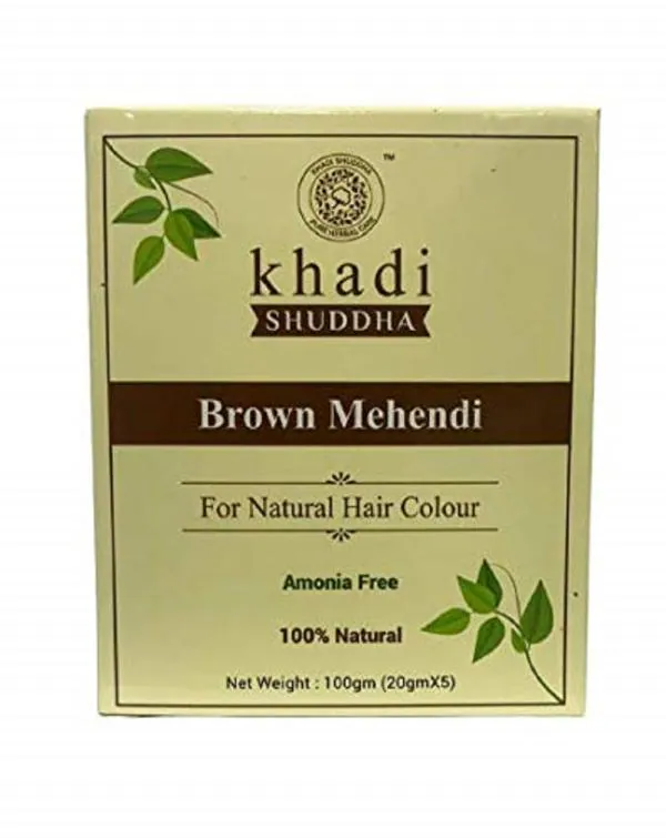 Khadi Shuddha Brown Mehendi For Natural Hair Colour, 100g - Brown (Pack of  3) - JioMart