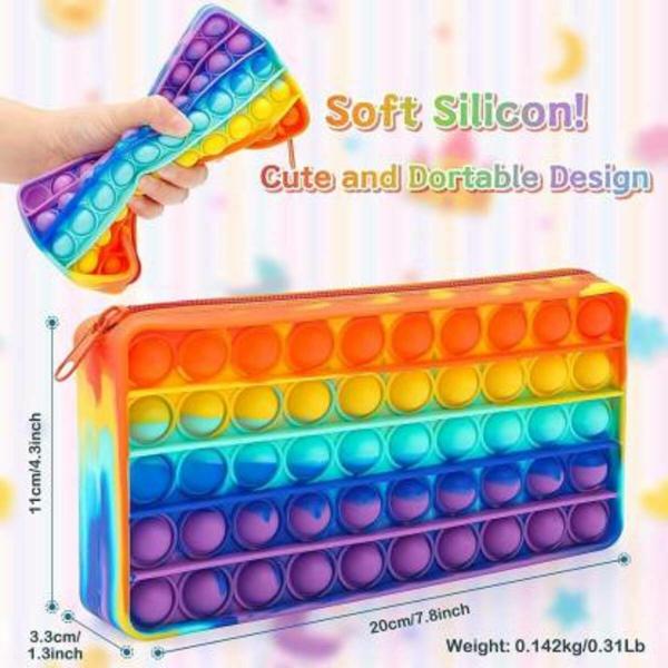 Anva Fidget Toy Pencil Pen Case Stress Relief Silicon Popit Bag for